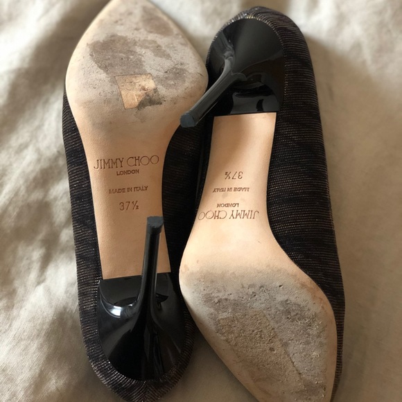 Jimmy Choo Abel Zebra-Print Lamé Pump, Black/Amber - Picture 8 of 10